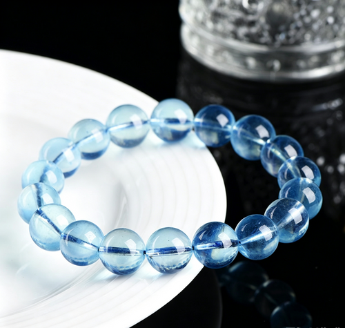 Natural Aquamarine Loose Beads — Round Beads for DIY Handmade Jewelry Making