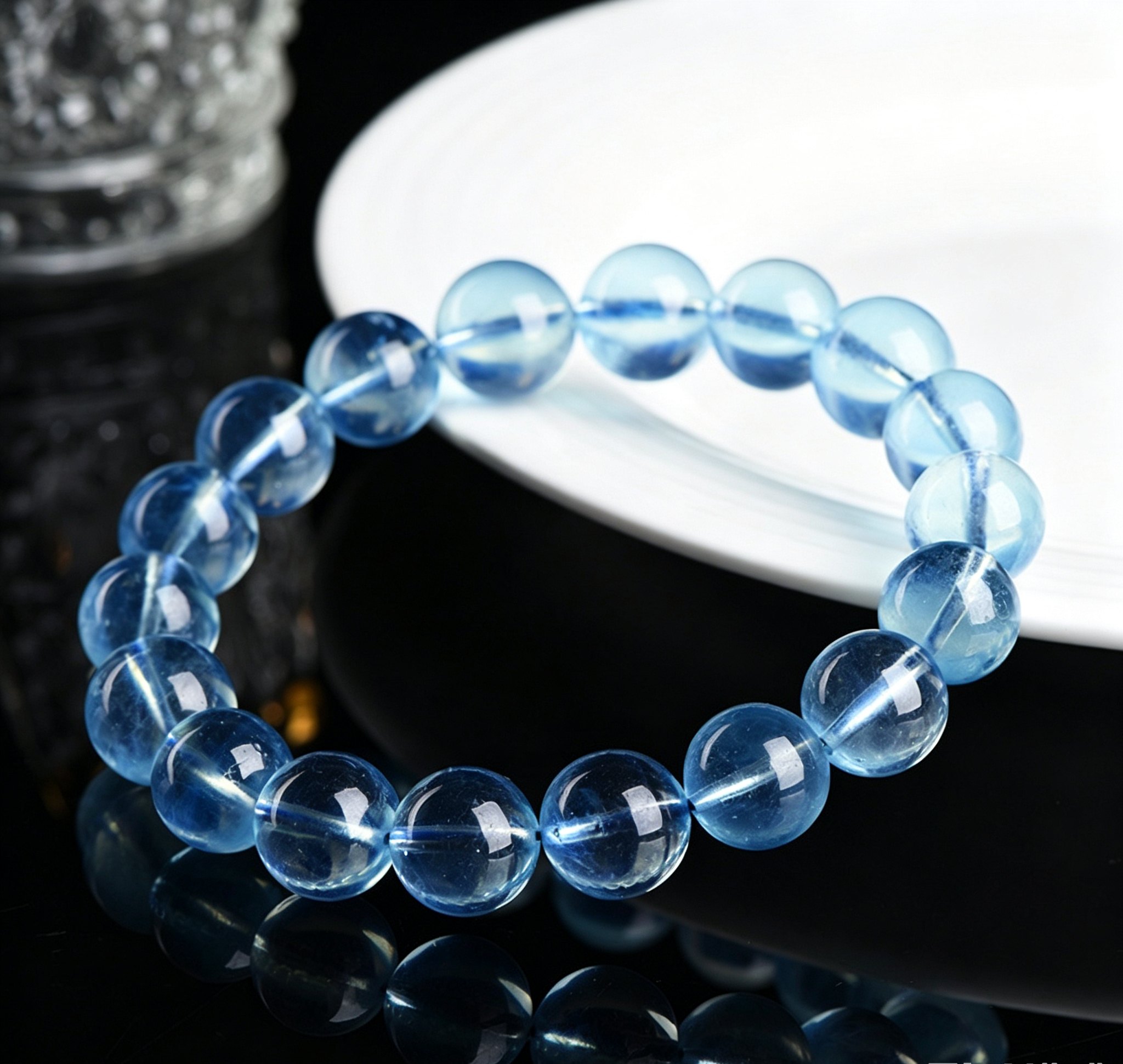 Natural Aquamarine Loose Beads — Round Beads for DIY Handmade Jewelry Making