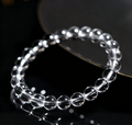 Natural Vintage White Crystal Round Bead Bracelet — DIY Strand & Loose Beads