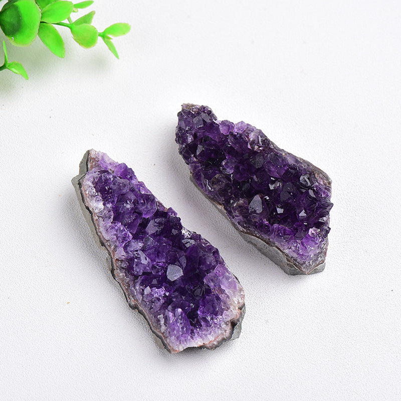 Natural amethyst clusters, amethyst blocks, amethyst geode ornaments