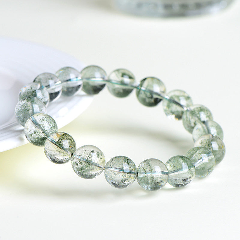 Natural Green Phantom Quartz Bracelet — "Treasure Basin" Single-Strand Bracelet