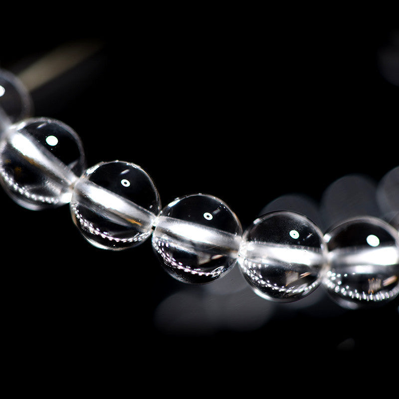 Natural Vintage White Crystal Round Bead Bracelet — DIY Strand & Loose Beads