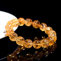 Natural Yellow Citrine and Azeztulite Rainbow Crystal Bracelet