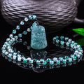 Authentic A-grade jade blue water ice type dragon plaque floating garden pearl necklace exquisite jade jewelry pendant
