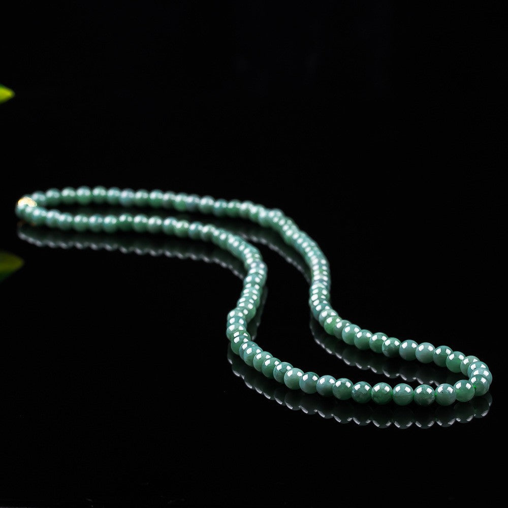 Authentic A-grade jade ice type full color round bead necklace and bracelet for women