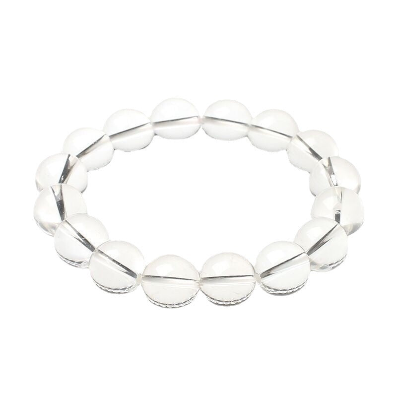 Natural Vintage White Crystal Round Bead Bracelet — DIY Strand & Loose Beads