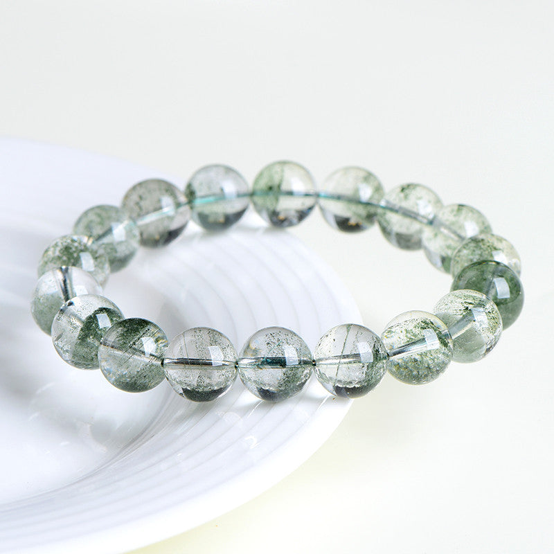 Natural Green Phantom Quartz Bracelet — "Treasure Basin" Single-Strand Bracelet